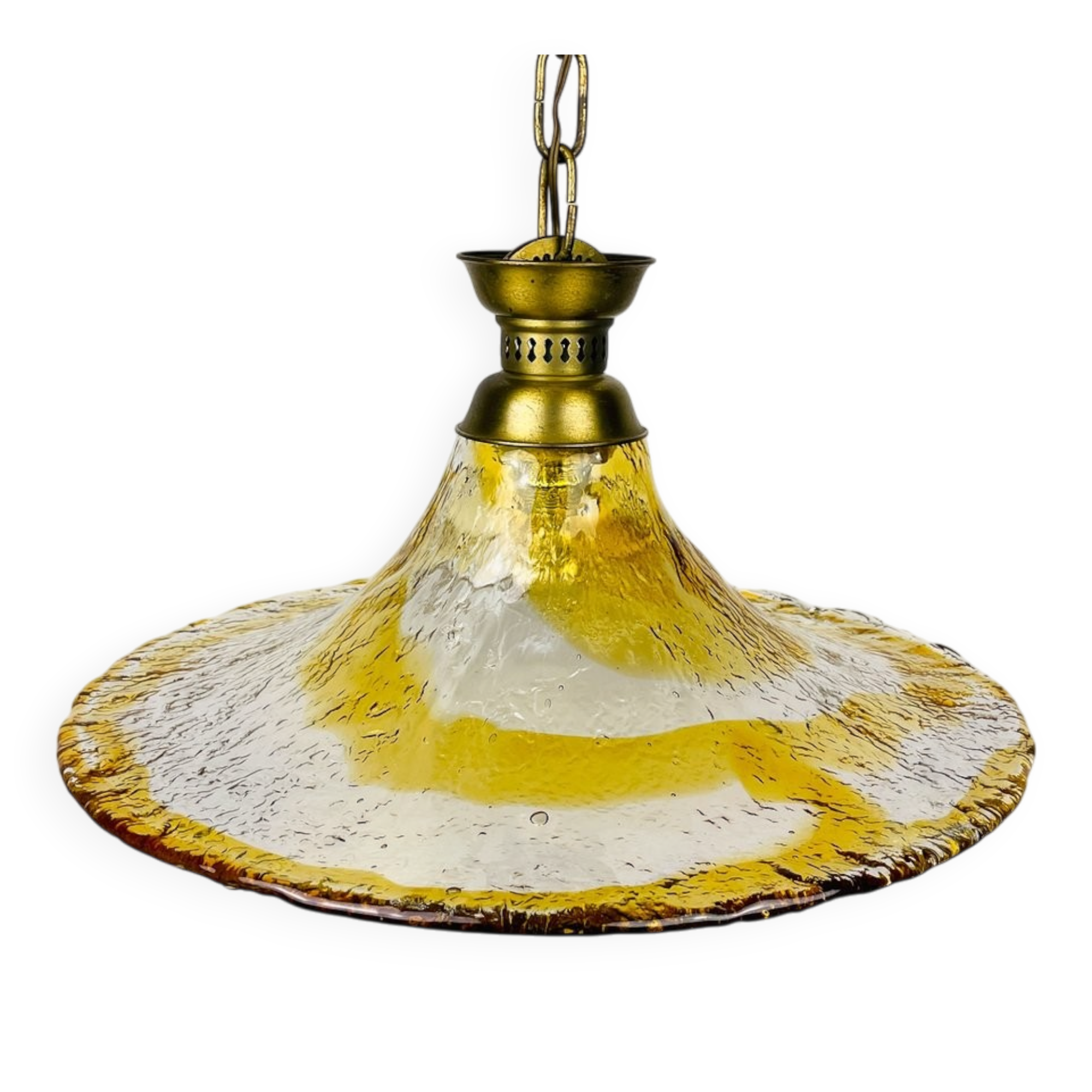 Vintage Murano glass pendant lamp by AV Mazzega, Italy, 1950s.
