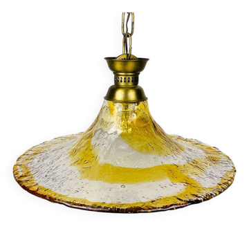 Lampe suspension vintage en verre de Murano AV Mazzega, Italie, années 1950