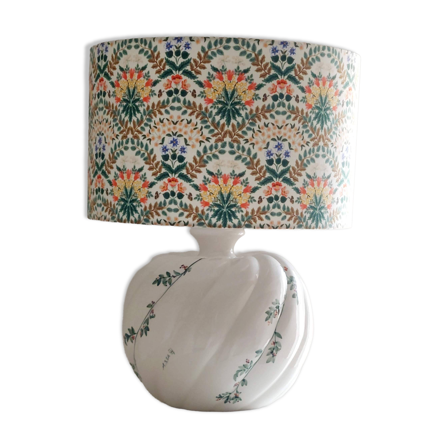 Hand-painted ceramic lamp & handmade shade by Rifle Paper Co.