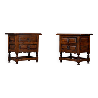 Spanish nightstands in walnut - Spain 1900s