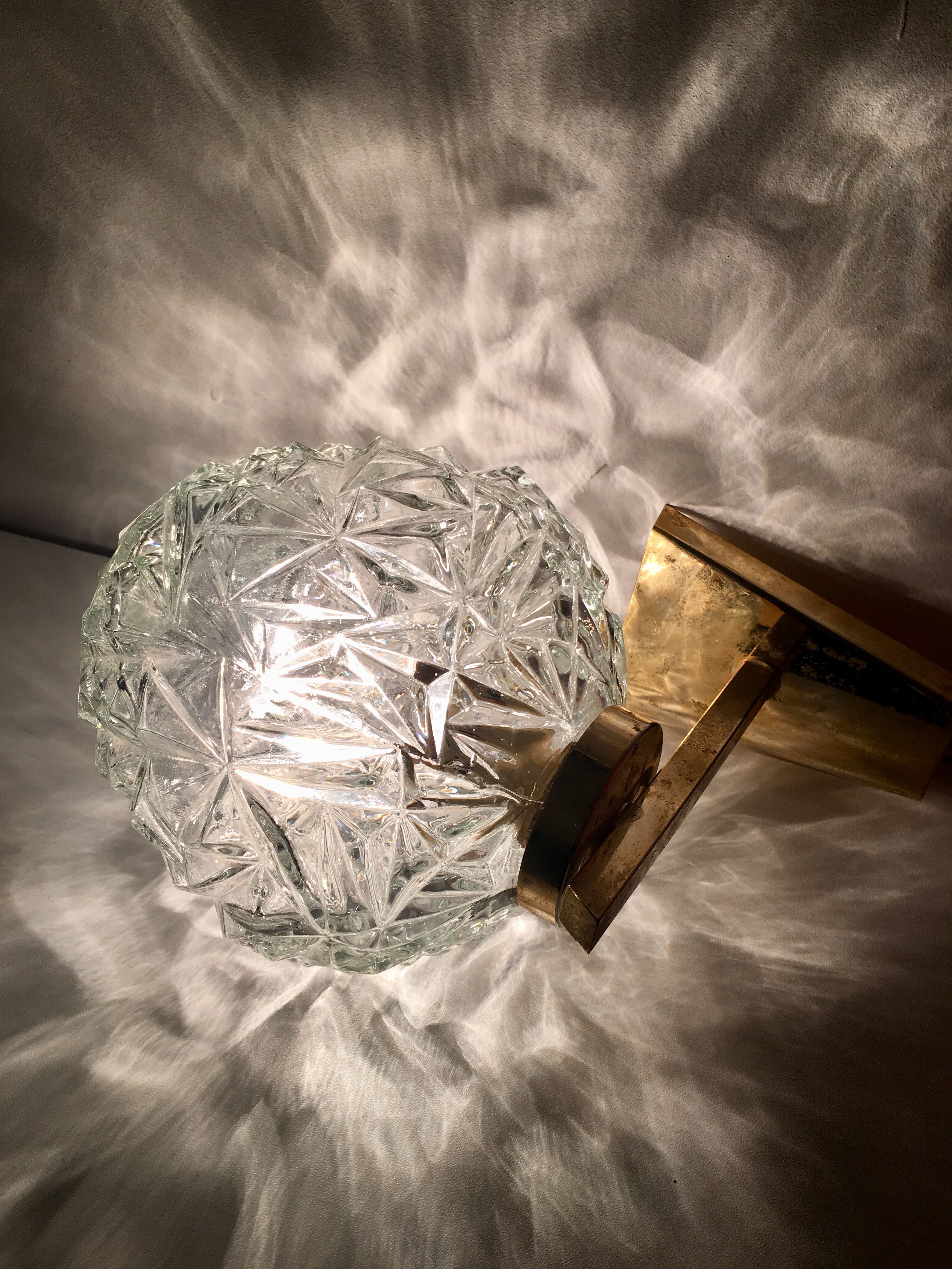 Wall lamp brass, Disderot edition, 1960