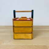 Red 50s wood worker, sewing box