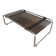 Table basse en chrome, cuir et verre fumé