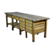 Table de travail industrielle en bois, années 1950