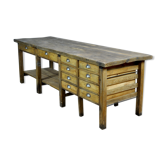 Table de travail industrielle en bois, années 1950