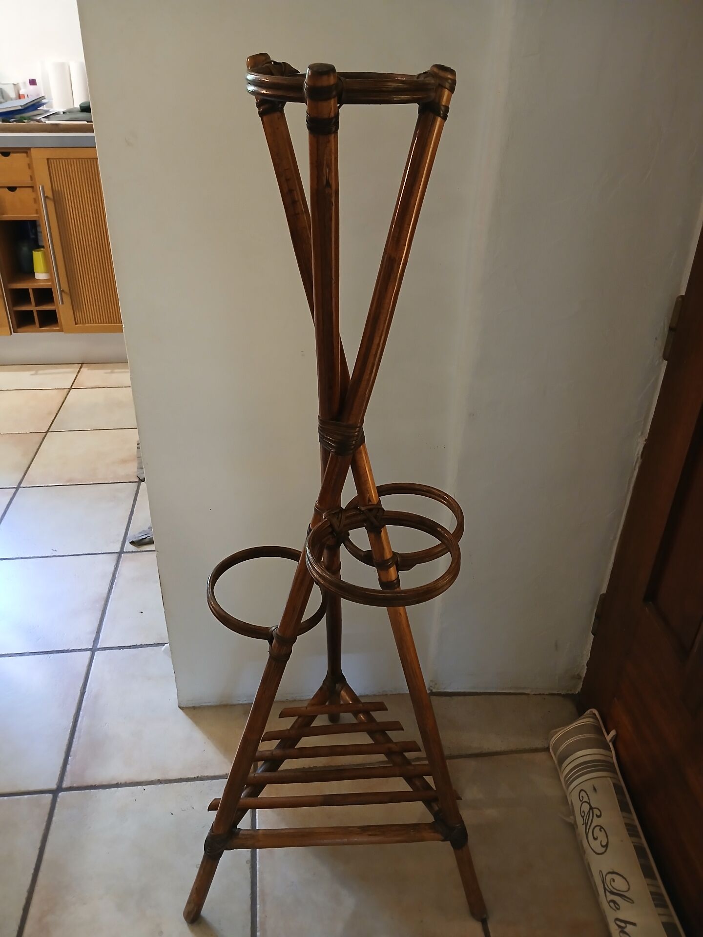 Large vintage bamboo plant stand