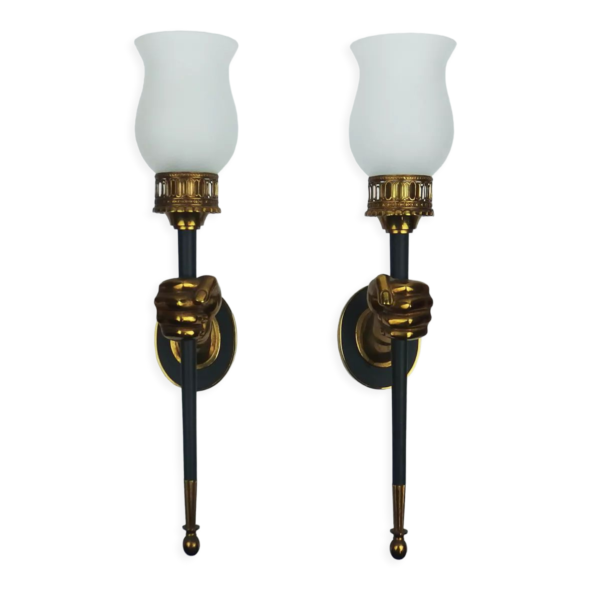 Pair of torch sconces