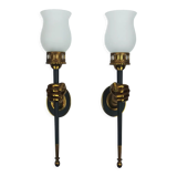 Pair of torch sconces