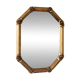 Vintage octagonal giltwood bevelled mirror with rose accents