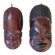 Masques africains en bois d’ébène vintage