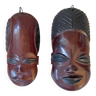 Masques africains en bois d’ébène vintage