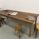 Farmhouse table with spindle legs in solid beech and ash