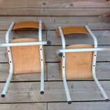 Duo of child school boy chairs