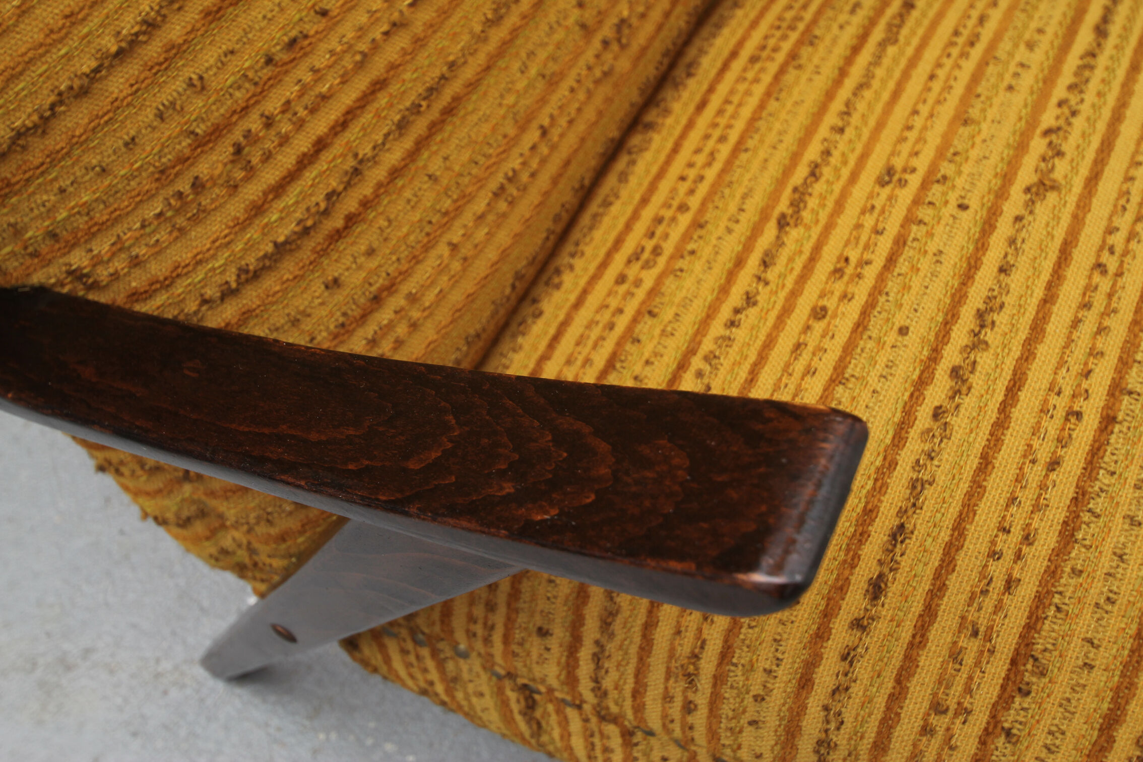 1950s highback chair ocher-yellow