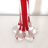 Murano red twisted glass soliflore vase