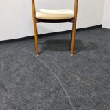 Vintage velvet teak arm chair