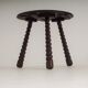 French oak tripod side table attributed to Charles Dudouyt