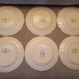 6 flat plates Sarreguemines Obernai décor Alsace