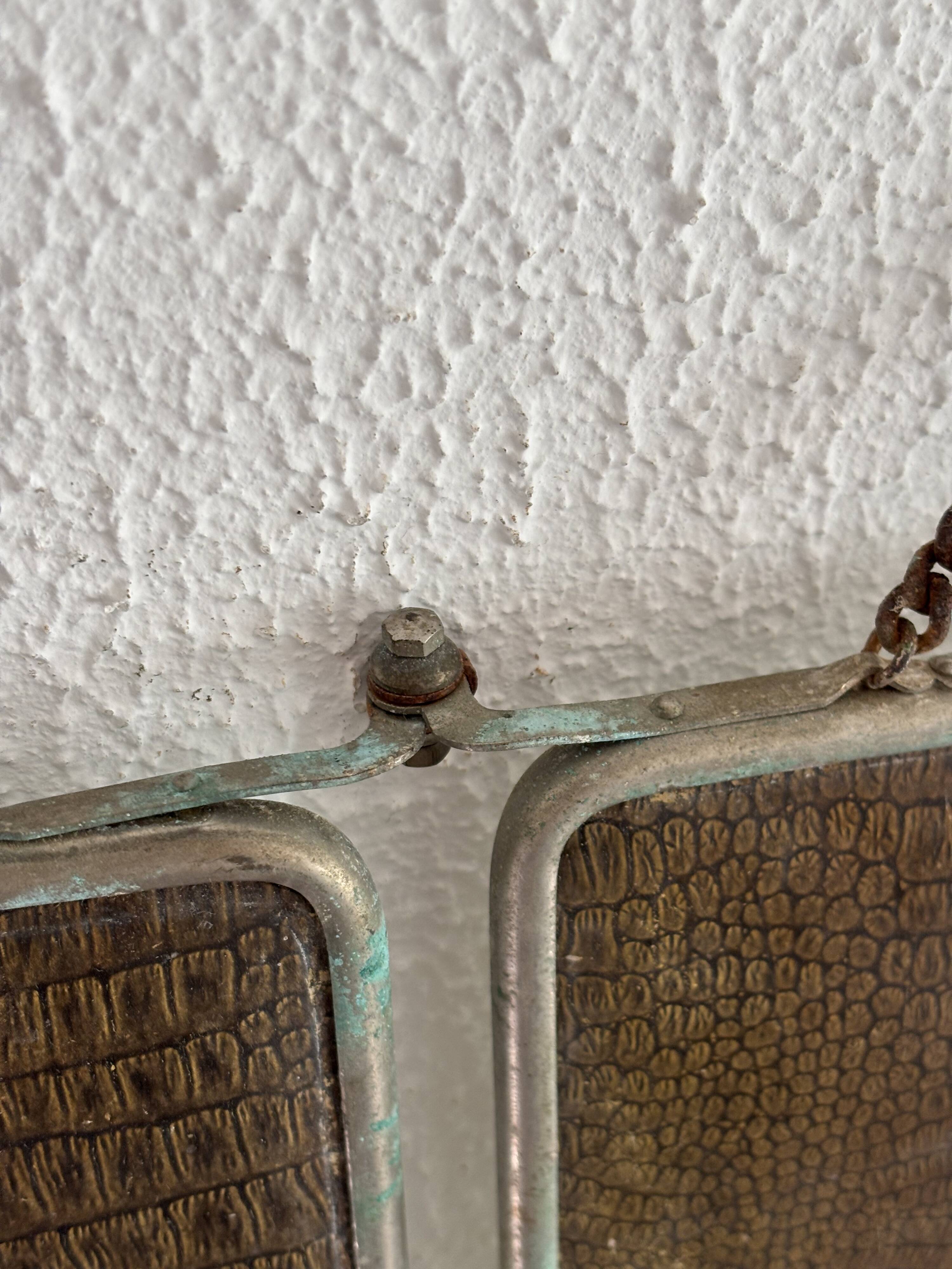 Miroir vintage 1930 triptyque barbier cristal biseauté- 25 x 58 cm