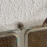 Miroir vintage 1930 triptyque barbier cristal biseauté- 25 x 58 cm