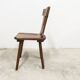 Chaise brutaliste 1960 bois massif