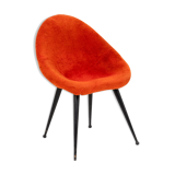 Black lay metal egg-shaped chair, 1950s