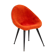 Black lay metal egg-shaped chair, 1950s