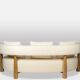 “Bean” shaped 3-seater sofa, in blond beech. Contemporary work