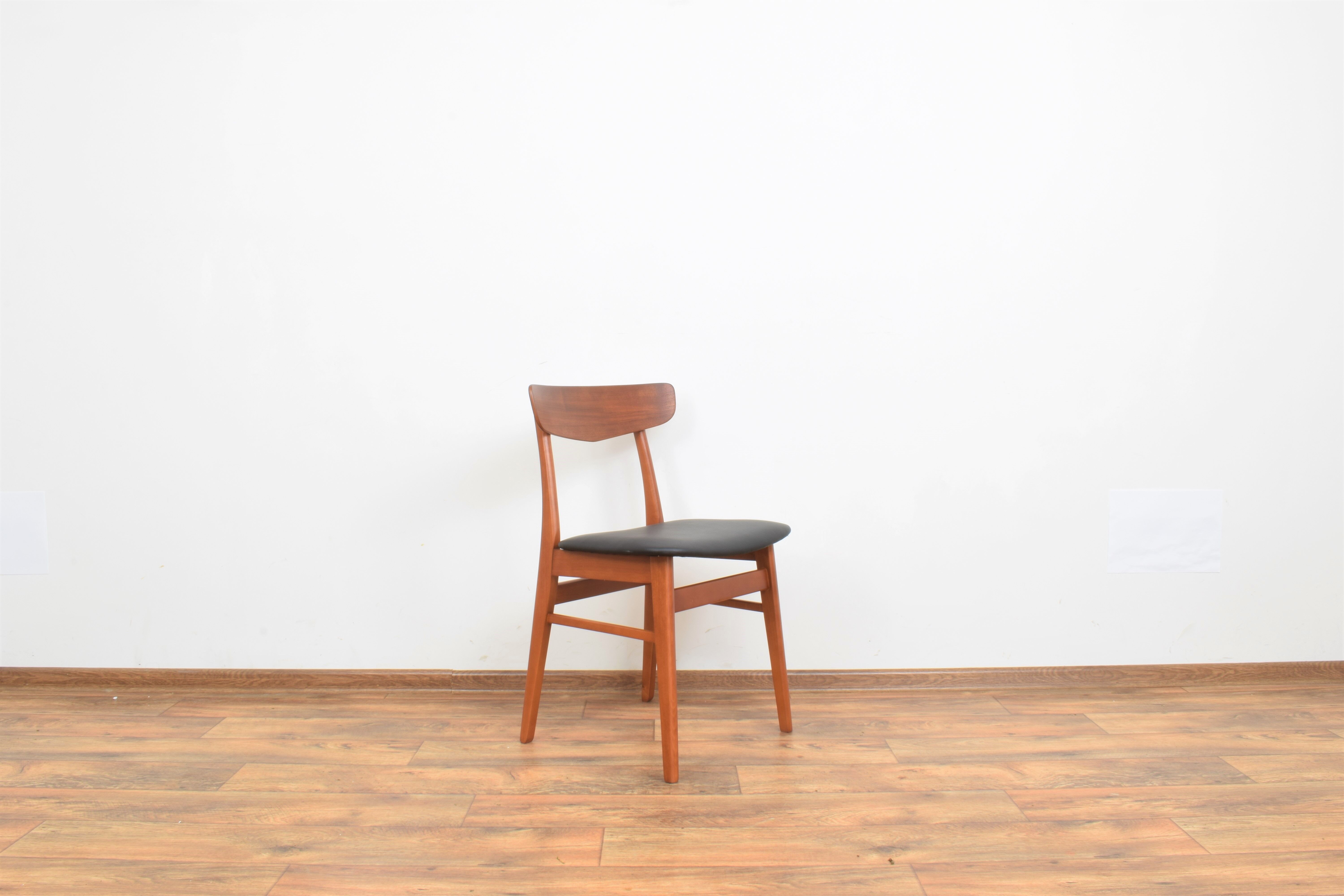 Danish teak & leather dining chairs from falstrup mobler, 1960