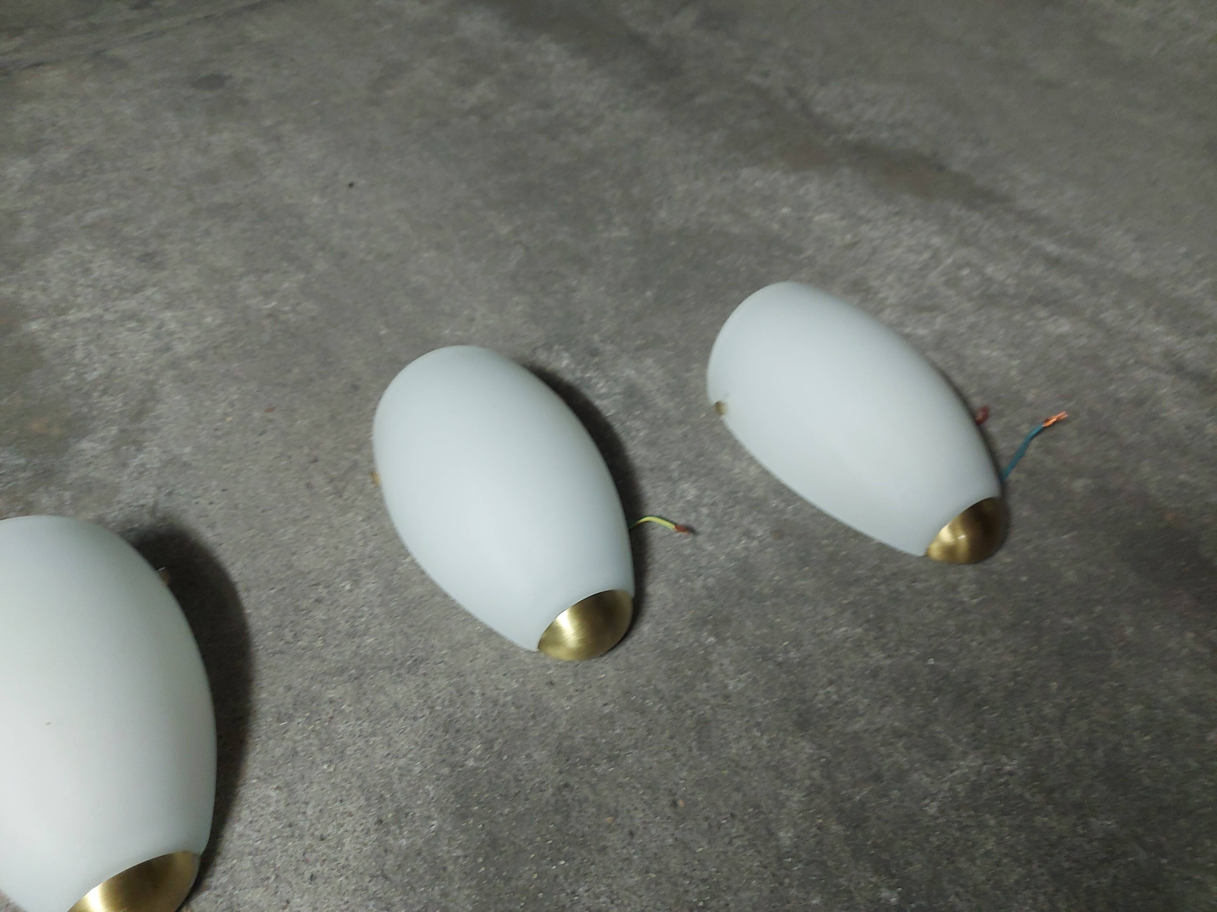 3 Vintage 90'S Ikea opaline wall lights (made in Italy)