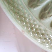 Asparagus service in green earthenware Moulin des Loups Orchies