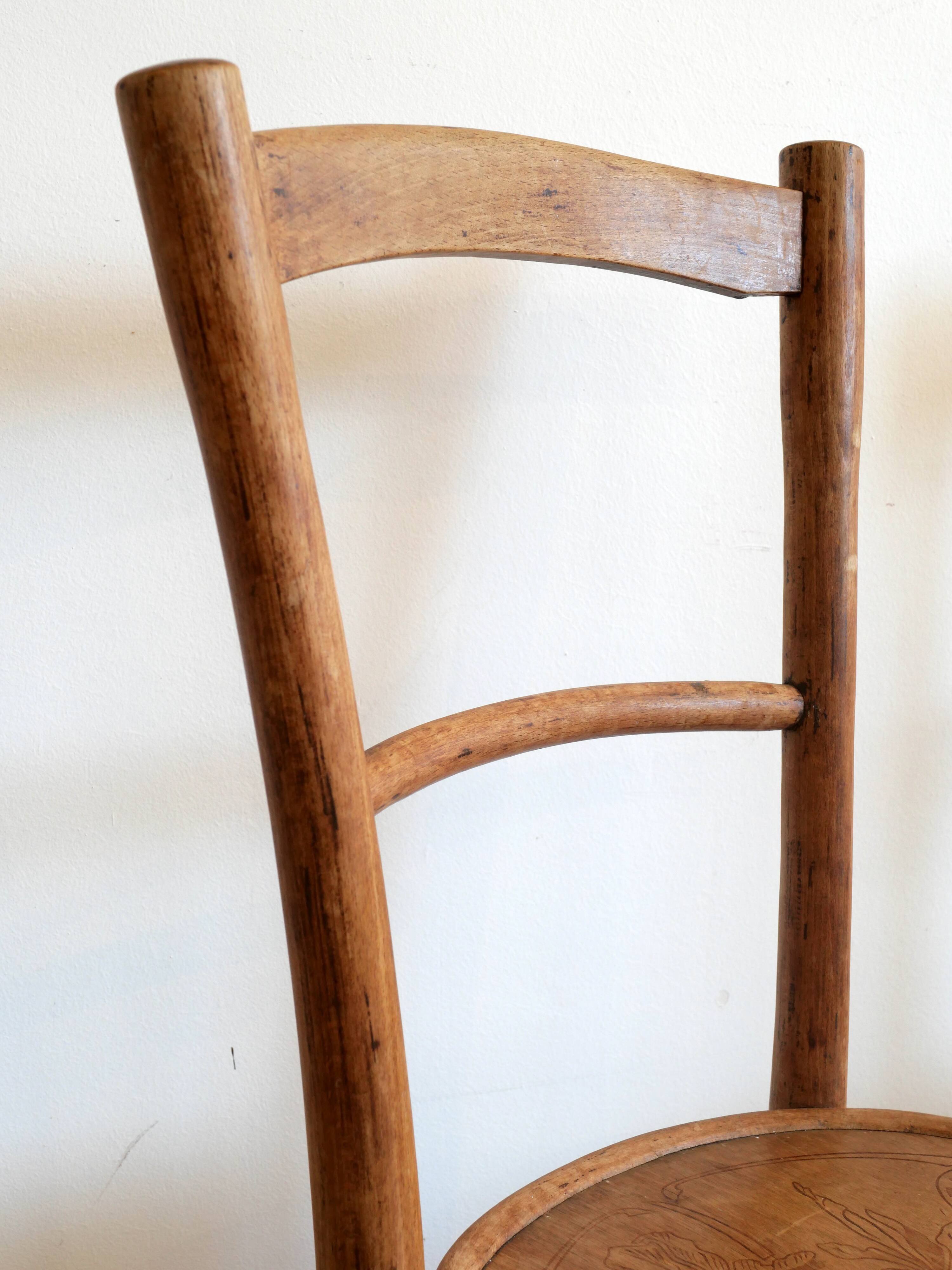 Bistro table and its two 1950s chairs