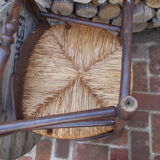 Pair of Provençal-style armchairs seaters in straw