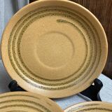 Six assiettes à dessert en grès avec spirale Sarreguemines