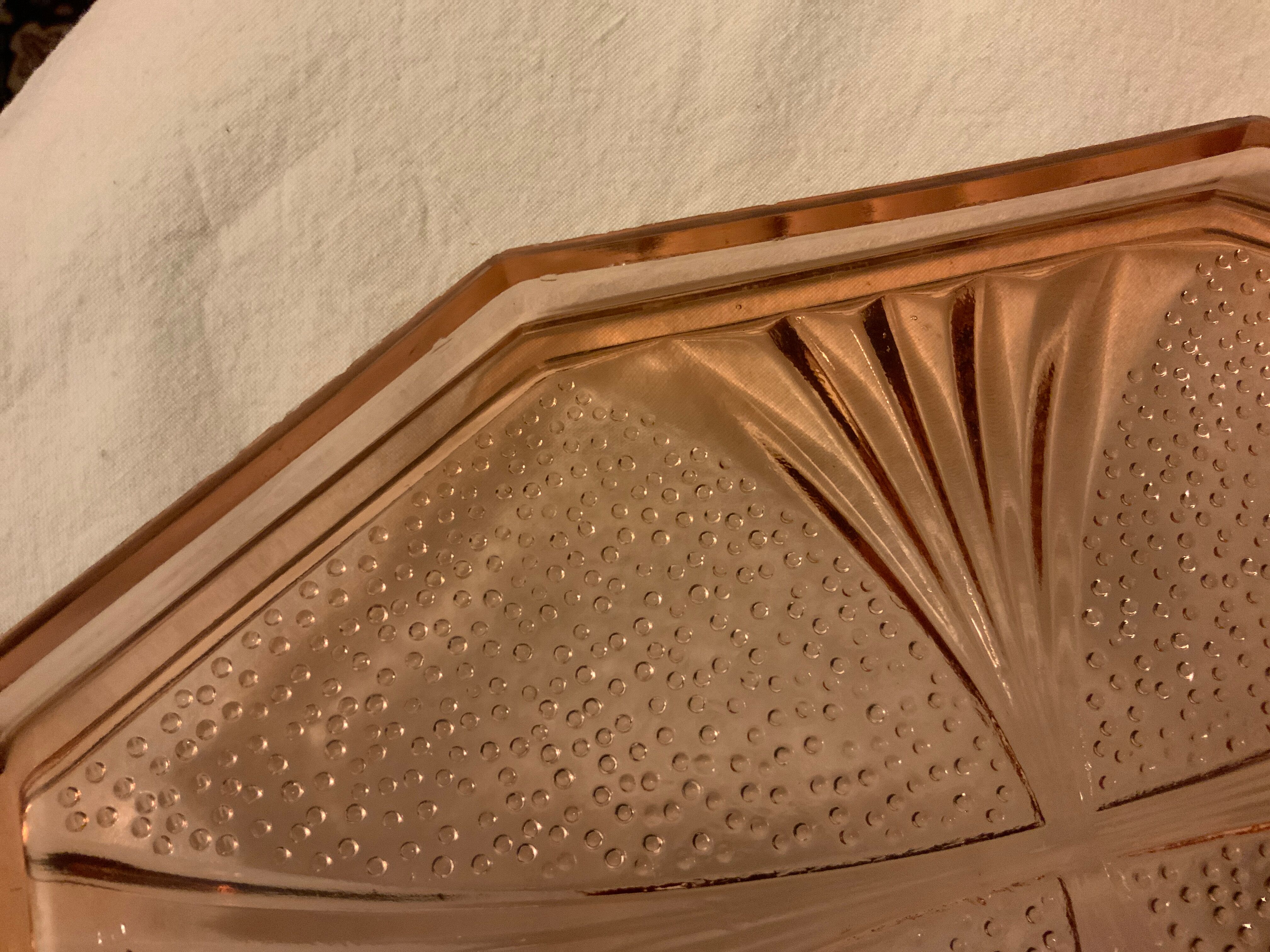 Pink glass tray