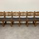 6 vintage solid wood brutalist chairs