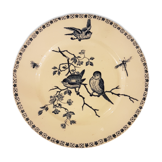 Assiette aux oiseaux en faïence