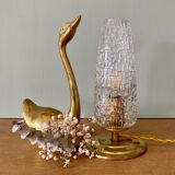 Vintage tulip table lamp in glass