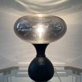 Vintage lamp in metal and smoked glass