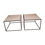 Pair of metal and cement sofa tips