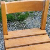 Set de 4 chaises des années 70 brutalistes en chêne