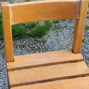 Set of 4 70s brutalist oak chairs