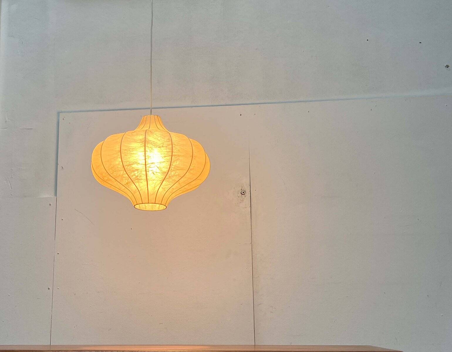 Modern mid-century Cocoon pendant lamp by Friedel Wauer for Goldkant Leuchten, Germany, 1960s.