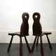 Pair of French brutalist chairs