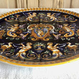 Gien Renaissance cake pie dish blue background 1971/1984