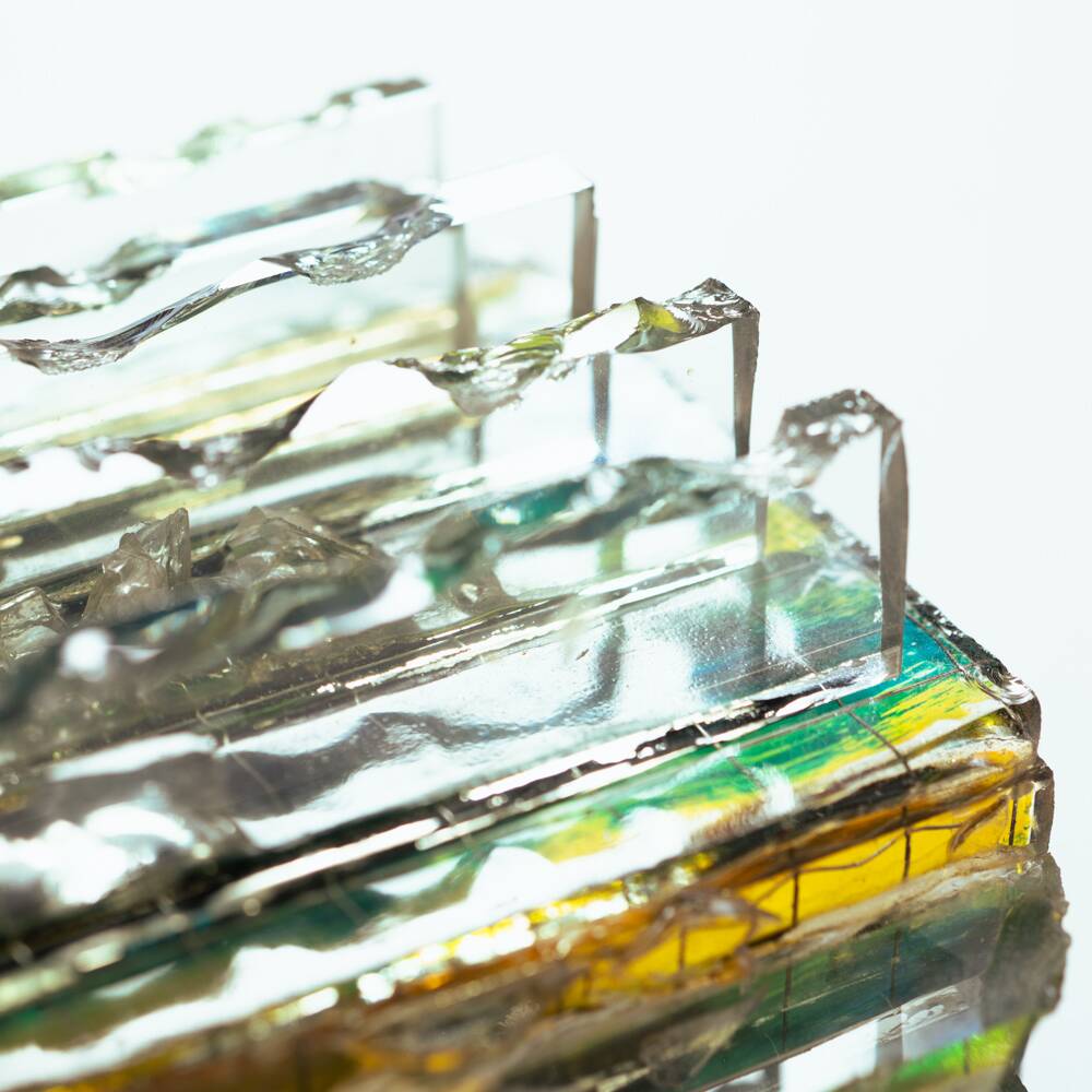 Dutch Brutalist glass wall sconce "Chartres" by Willem van Oyen for Raak, 1960s
