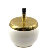 Monumental white ceramic and brass lamp base, italy 1970s