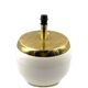 Monumental white ceramic and brass lamp base, italy 1970s