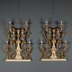 Antique wall sconces in wood and iron, Italy, mid-19th century.