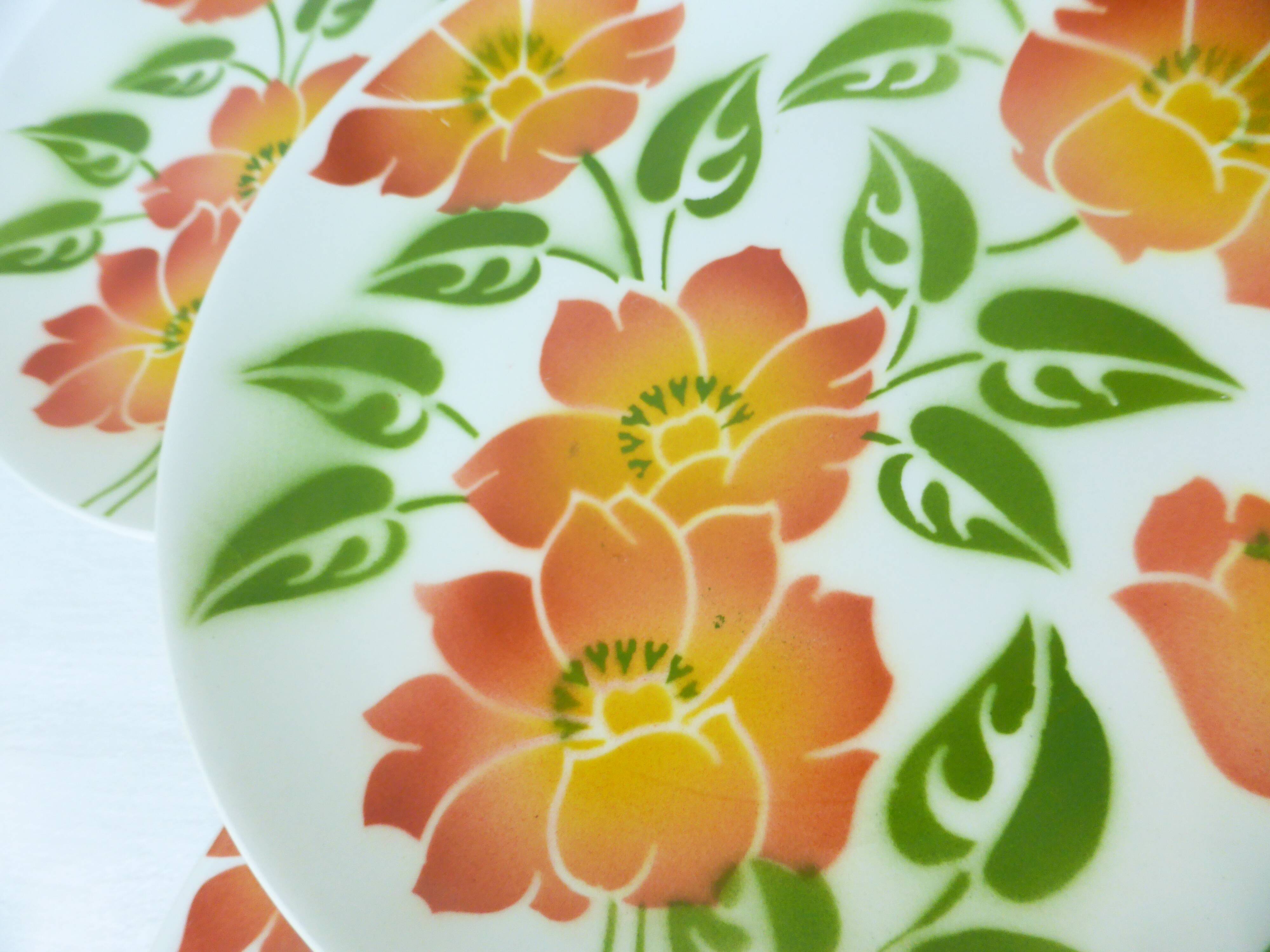 4 vintage dessert plates Moulin des Loups Orchies model Ontario 210677